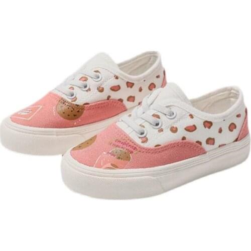 Children Canvas Shoes 2021 Biscuit Girls Shoes Slip-on Leopard Print Kids Summer Boys Causal Graffiti Sneaker TB