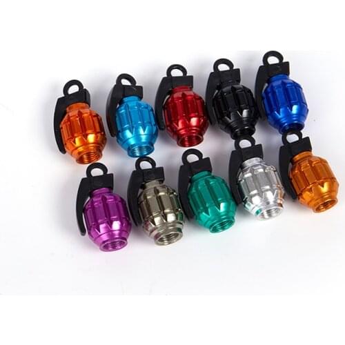 1PC Grenad Tire Valve Caps for Car Motorcycle Bike Aluminum Valve Stem Caps for American Valves Car-styling Parts Accessories