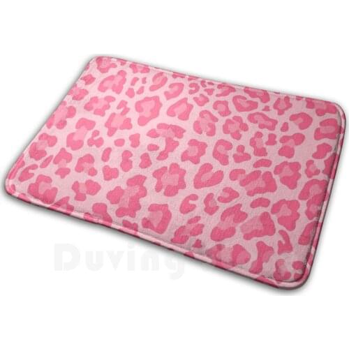 Pink Leopard Animal Print Carpet Mat Rug Cushion Soft Non - Slip Animal Pink Leopard Social Distancing Leopard
