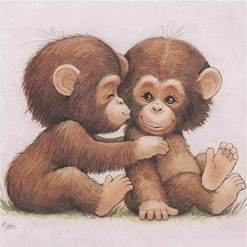 Square round full diy 5d diamond painting monkey baby pattern 3d rhinestone mosaic animal diamond embroidery gift