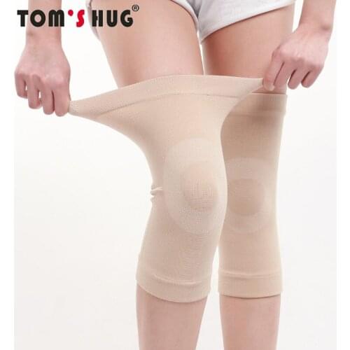 1 Pair High Elastic Sport Knee Protect Pad Toms Hug Pressure Reducing Ring Kneepad Summer Air Conditioning Room Thin Warm Brown