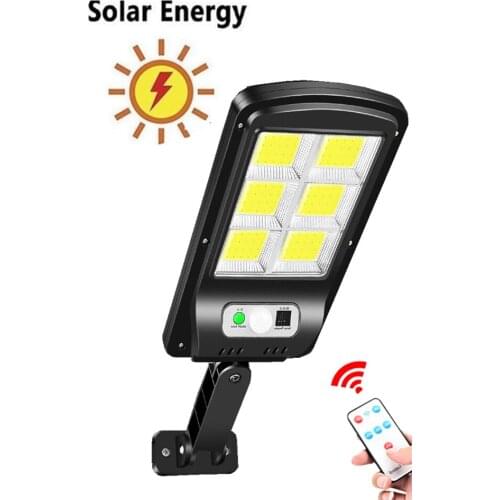 Tabular oblong Outdoor Solar Wall lamp Motion Sensor solar lights 120LED IP65 Waterproof 6 Head Patio Garage security lighting r
