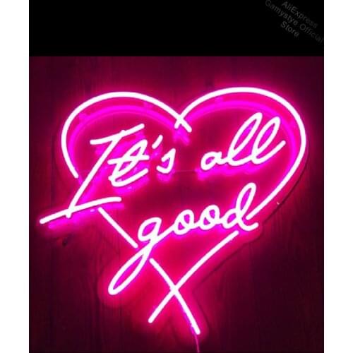 Neon Signs for all good with heart Neon bulb Sign Decorate bedroom Game Room Store Wall Displays Professional Logo Designers