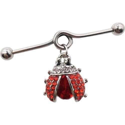 New arrival pink scaffold barbells 1 Pair surgical Stainless Steel big cross dangle industrial barbell piercing