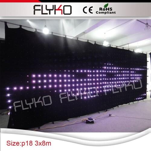 Popular portable DJ stage equipment led vision curtain for wedding backdrop