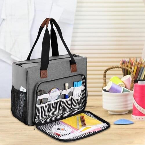 Portable Female Tote Yarn Wool Crochet Storage Bags Hooks Yarn Holder Yarn Cases Pouch Diy Sewing Organizer Knitting Bag