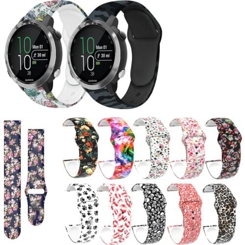 Camo Soft Silicone Watch Band Strap for Garmin Forerunner 645 645M 245 245M for Garmin Venu Sq Replacement strap 20mm