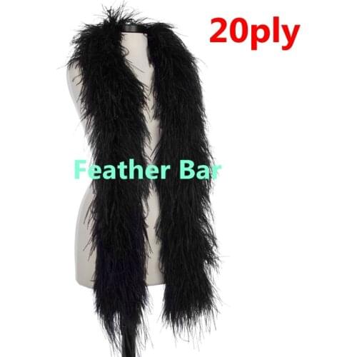 2 meter long/pc Luxury Ostrich Feather Boa A Quality Costumes Black,10 meters/lot,EMS free shipping