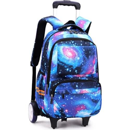 Waterproof Trolley Children School Bags Kids Trolley Backpacks Wheel Luggage Boys backpack Mochila Escolar Back bags Schoolbag
