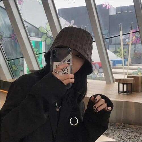 Japanese minority buyers INS wind fisherman hat spring and summer shading thin bucket basin hat female face small