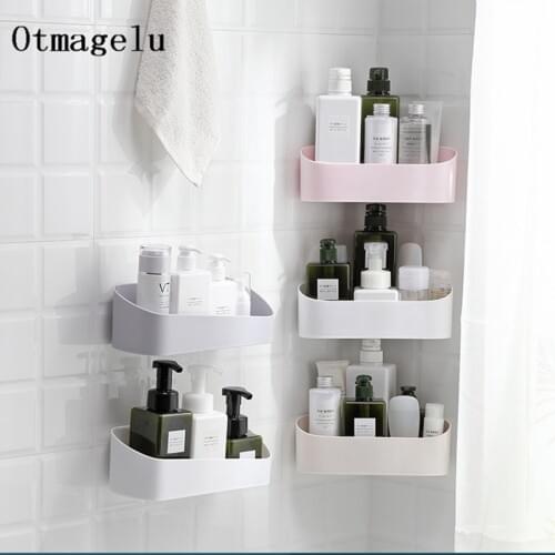 Bathroom Storage Rack Shower Shelf Plastic Home Decoration Free Punching Wall mount Organizer Kitchen Bathroom Accessories