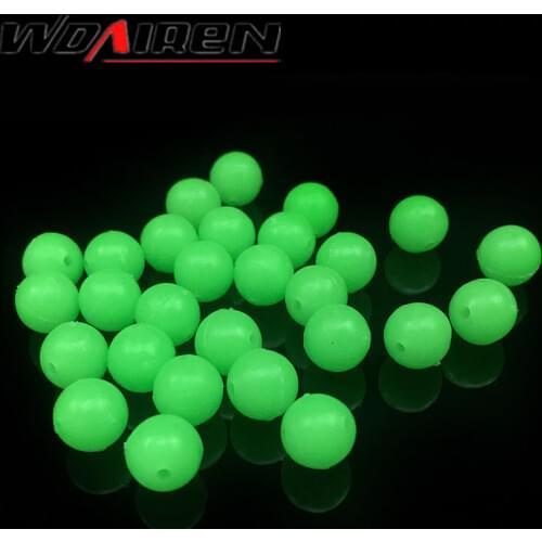 100pcs or 200pcs hard glowing fishing beads floats Round stopper Luminous beads fishing accessories bulk float for night fishing