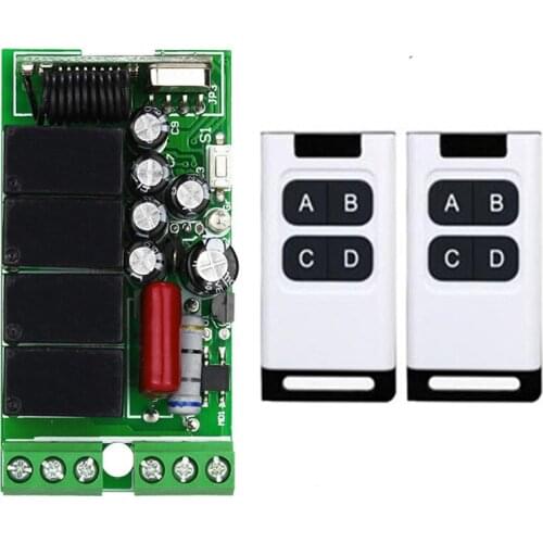 433Mhz Remote Control Switch for Light,Door, Garage Universal Remote AC110V 220V 230V 4CH Relay Receiver and Controller