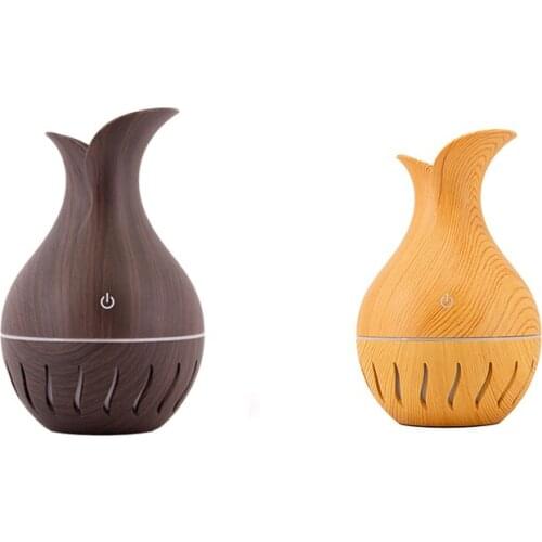 Wood Grain USB Humidifier Office Home Desktop Small Water Meter Colorful Night Light Essential Oil Aroma Diffuser