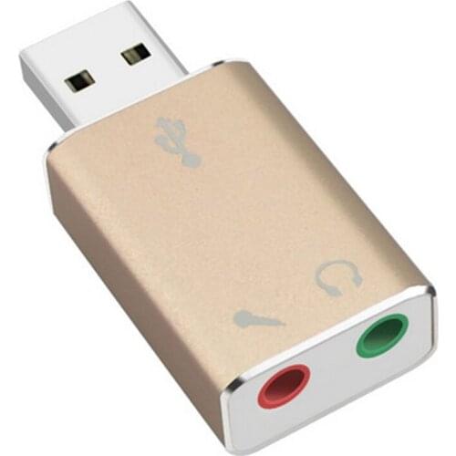 External Sound Card Laptop Aluminum USB2.0 3D Virtual 7.1 Channel Audio Sound Card Adapter for PC Headphone