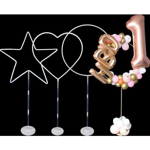 1/2set Baby Shower Balloon Stand Birthday Party Decoration Ballon Column Wedding Arches Deco Round Star Heart Baloon Support