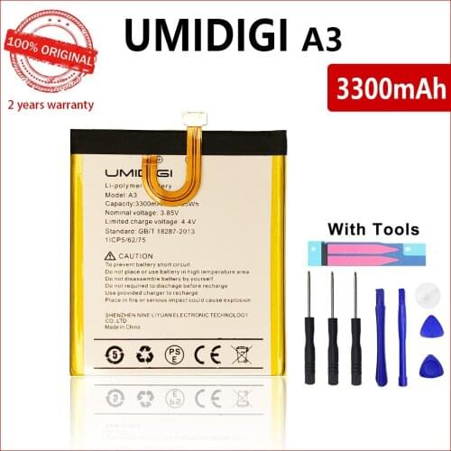 100% Original 3300mAh Phone Battery For UMI Umidigi A3 A3 Pro High quality Batteries With Tools+Tracking Number