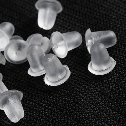 100Pcs Clear brief Soft Plastic Earring Findings Back Stoppers Earnuts Safe Tool for Earrings Jewelry Accessories Drop Shipping