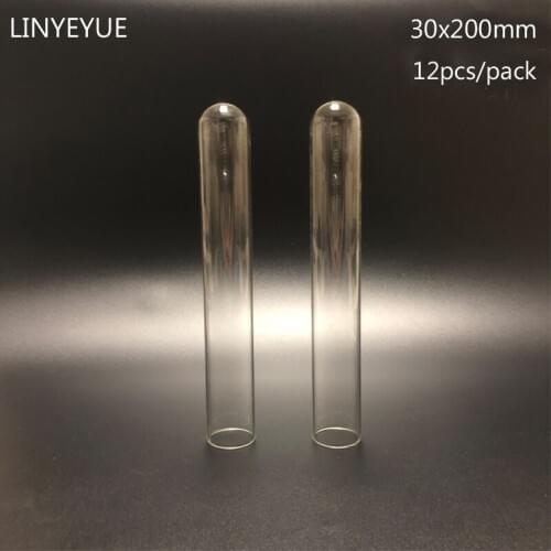 12 pieces/pack 30x200mm lab Glass Test tube U-shape Bottom Laboratory Chemistry Glass Tube