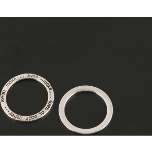 15pcs Charms Round Circle Rings Silver Color Pendant For DIY Jewelry Findings Accessories
