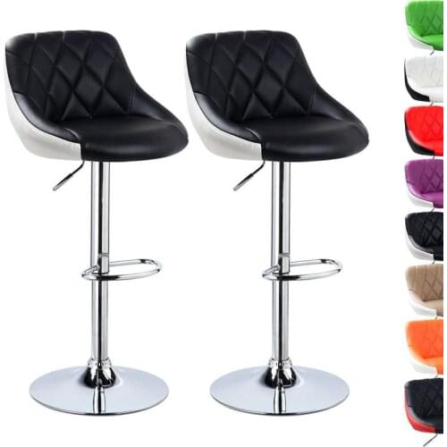 2Pcs Bar Chair Leisure Leather Swivel Bar Stools Chairs Height Adjustable Pneumatic Pub Chair Home Office Kitchen Bar Chair HWC