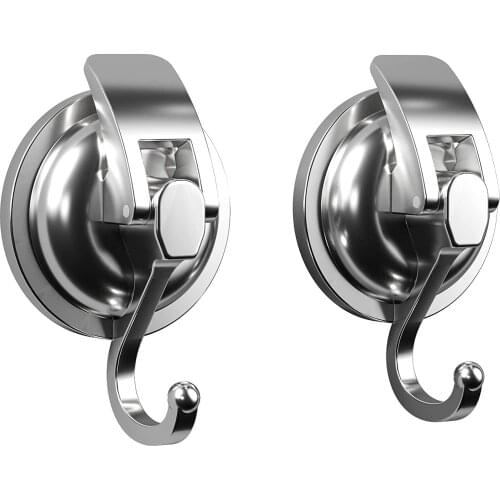 2Pcs Suction Cup Hooks Wall-Mount Heavy-Duty Vacuum Suction Cup Hangers for Bathroom Kitchen Bedroom