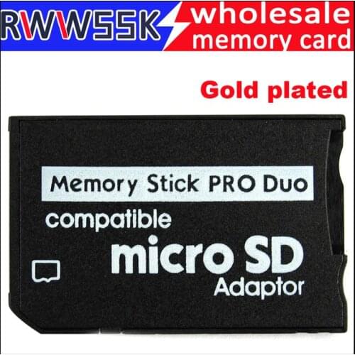 200pcs/lot Micro SD Card Adapter to MS Card Gold plated MS Pro Duo Adapter TF Card Reader Memory Stick up to 16GB
