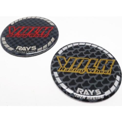4pcs 50mm Volk Racking Rays Wheel Center Caps Sticker Flat Surface Logo Emblem Badge Stickers