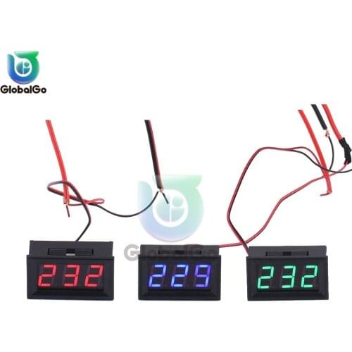 AC70V-500V Two Wire 0.56 inch AC LED Digital Voltmeter Voltage Meter Auto Car Mobile Power Voltage Tester Detector Red Green