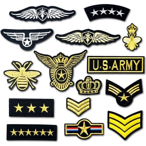 Army U.S.ARMY Wing Iron On Patches Sewing Embroidered Applique for Jacket Clothes Stickers Badge DIY Apparel Accessories