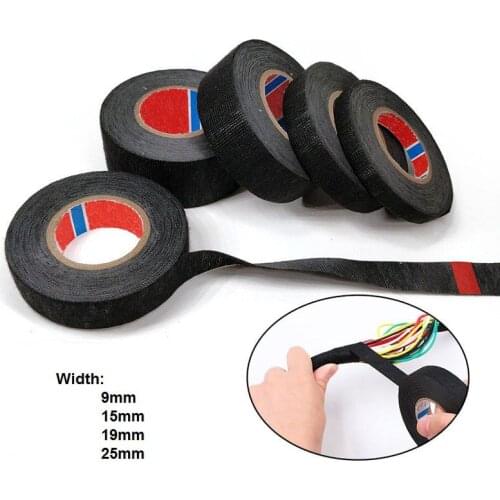 15M Wire Harness Automotive Cloth Tape Adhesive Heat-resistant Flame Retardant Tape Car Cable Harness Wiring Loom Protection