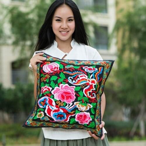ONEICE Folk-custom Embroidery Embroidered Office Car Sofa Bedside Chair Cushion Cover Belt Lunch Break Pillowcases