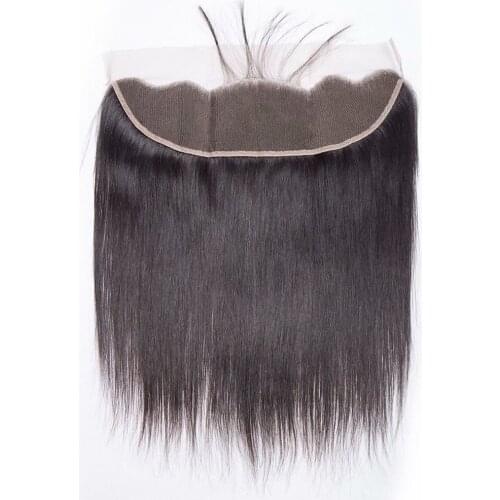 DLME Straight Lace Frontal Closure 13x4 Ear to Ear Closure Pre Plucked With Baby Hair Brazilian Human Hair Free Part Virgin Hair
