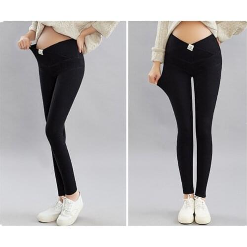 Cotton Pregnancy Womens Trousers Thicken Strip Maternity Pants Cross Low Waist Belly Leggings Maternity Pregnacy Clothing E0164