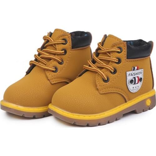 Girls Leather Boots Boys Martin Shoes Spring Autumn PU Leather Children Boots Fashion Toddler Kids Boots Warm Winter Boots