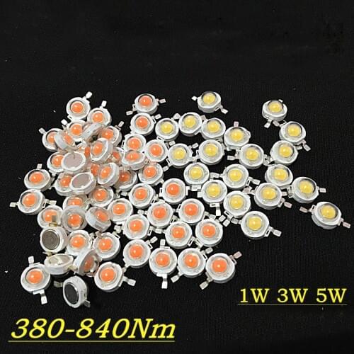 100PC Full spectrum Grow LED Light Lamp 1w 3w 5w Diode Beads Aquarium light water grass fill light full band Plant Growth
