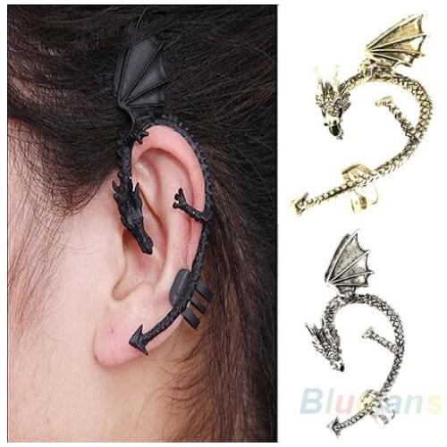 2013 Hot Selling Retro Vintage Gothic Rock Punk Twine Dragon Shape Ear Cuff Clip Earring Earrings Women Men 0989