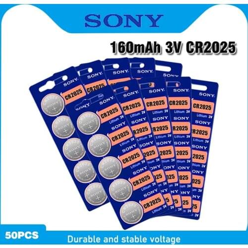 50pcs For sony CR2025 Lithium Battery 3V Original CR2025 2025 button cell coin batteries For Watch Remote Control Calculator