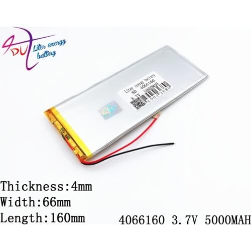 Liter energy battery 1PCS 4066160 3.7V 5000MAH Universal Li-ion battery for tablet pc 9 inch 10 inch 11 inch mobile power