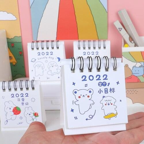 August 2021 To 2022 December Mini Desk Calendar Series Cartoon Desktop Notebook Planner Decoration Ornaments