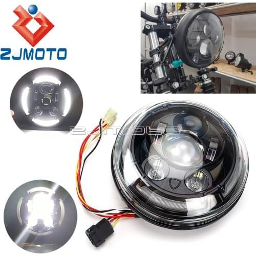 Motorcycle 12V LED Headlight Assembly Hi/Lo Beam For 2016 - 2018 Scrambler Café Racer Classic Desert Sled Full Throttle
