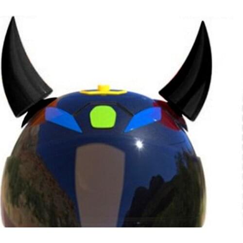 Retro Personality DIY Motorcycle Helmet Decor Horn Soft Plastic Motorbike with Suction Cup Personal Decoration Headwear