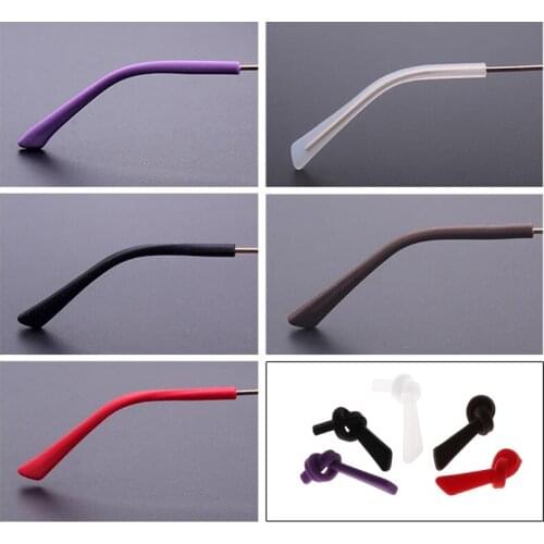 Soft Silicone Anti Slip Eyeglasses Glasses Temple Tips Accessories Square Hole