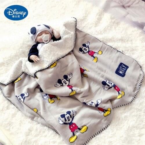 Disney Cartoon Mickey Mouse Four Seasons Thicken Super Soft Fleece kids Cloud Blanket Children Boy Girl Throw Blanket Mat Gift