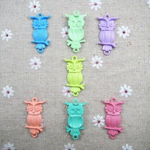 Wholesale 10pcs Mixed Colors Alloy Pendant Owl Charms for Bracelet Jewelry Making Craft Accessories ZN-58