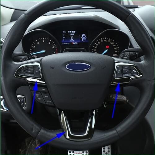 STEERING WHEEL TRIM DECAL SEQUINS COVER TRIM INTERIOR STICKER FOR FORD KUGA ESCAPE 2017 2018 ACCESSORIES CAR-STYLING