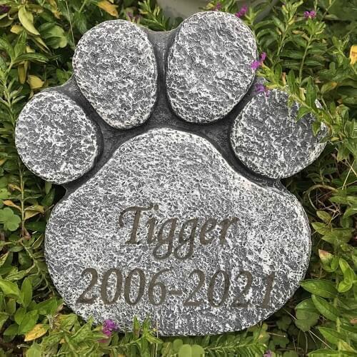 Resin Big dog paw shape memorial stone for Garden Backyard Marker Loss of Pet Gift Paw Print Pet Tombstone JSYS