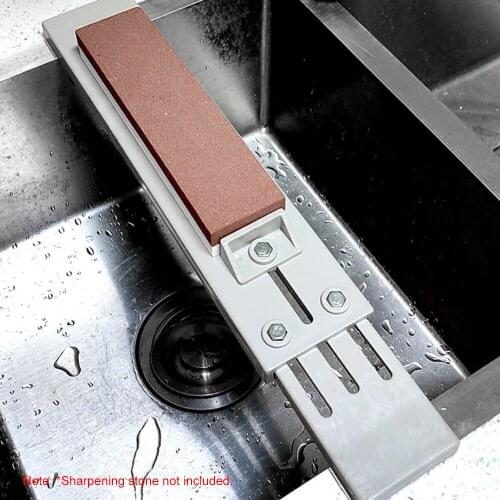 Adjustable Over Sink Sharpening Stone Holder Retractable Non-slip Whetstone Sink Bridge Fits 12.2in to 15.74in Kitchen Sink