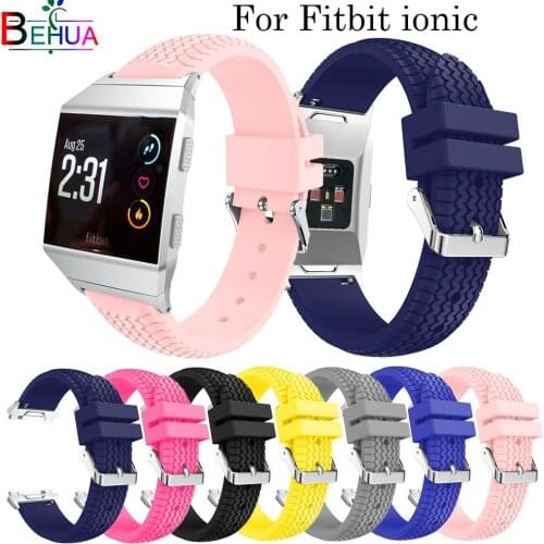 Personality Silicone Tire shape straps for Fitbit Ionic smart watch strap Replacement Wrist Bracelet watchband watch Accessories