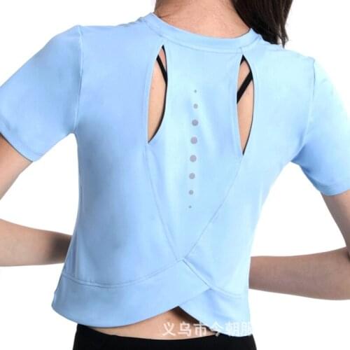 Short Sleeve Yoga Shirts Breathable Women Fitness Crop Top Workout Tops New Gym Clothes Sportswear Summer Slim Running T-shirts